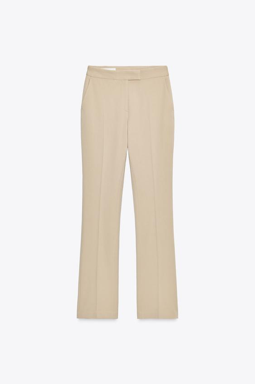 ZARA БРЮКИ FLARE С НИЗКОЙ ПОСАДКОЙ, ПЕСОЧНЫЙ