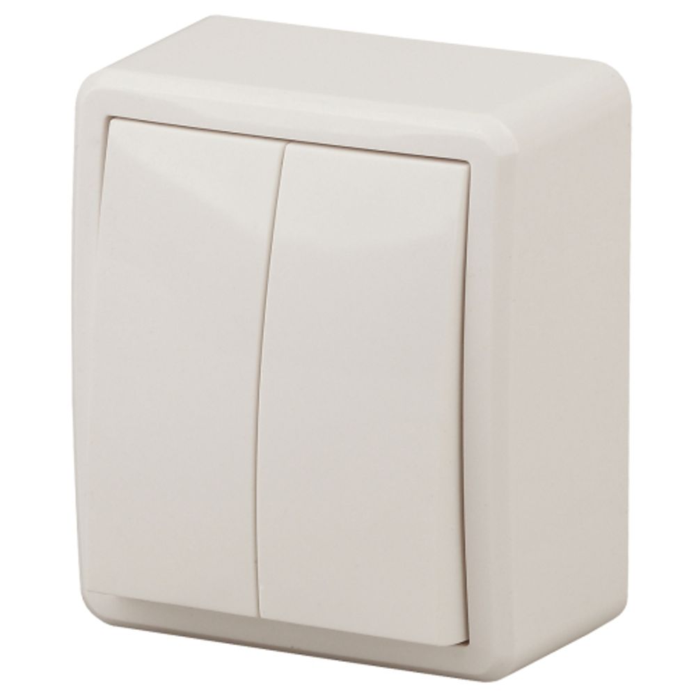 11-1205-02 ЭРА Выключатель двойной с подсветкой, 10АХ-250В, IP20, ОУ, Эра Эксперт, сл.кость (16/160/