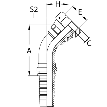 Фитинг DN 12 DK (Г) 20x1.5 (45) накидная гайка