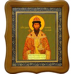 Иоанн Грозный Благоверный царь. Икона на холсте.