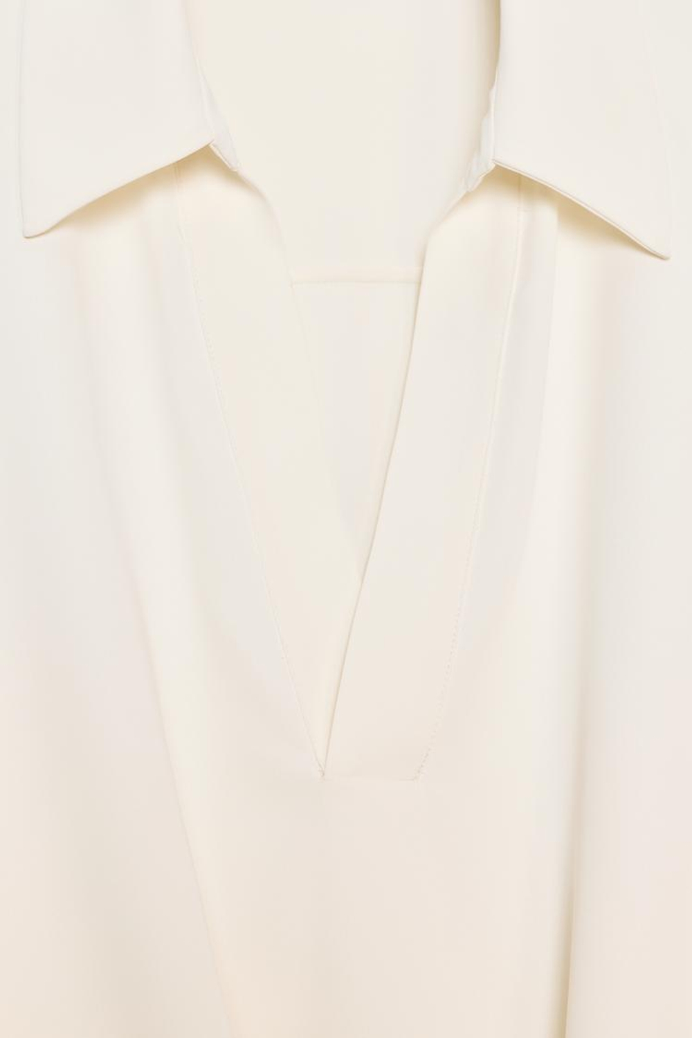 ZARA РУБАШКА С АСИММЕТРИЧНЫМ НИЗОМ И СКЛАДКАМИ, ЭКРЮ