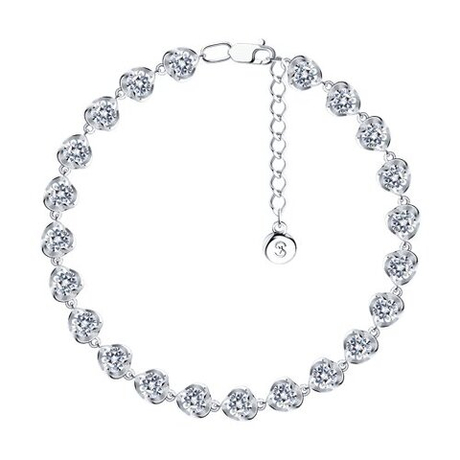 Браслет из серебра с фианитами