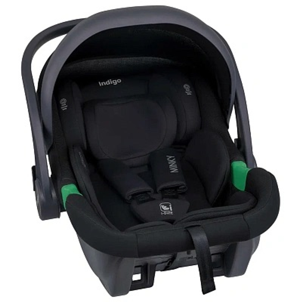 Автолюлька Indigo Minky I-Size с базой 0+ (40-87см) черный