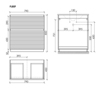 Тумба напольная SANCOS Folk Floor 790х445х850, c двумя ящиками оснащенными доводчиками, Bianco, арт.FL80FW