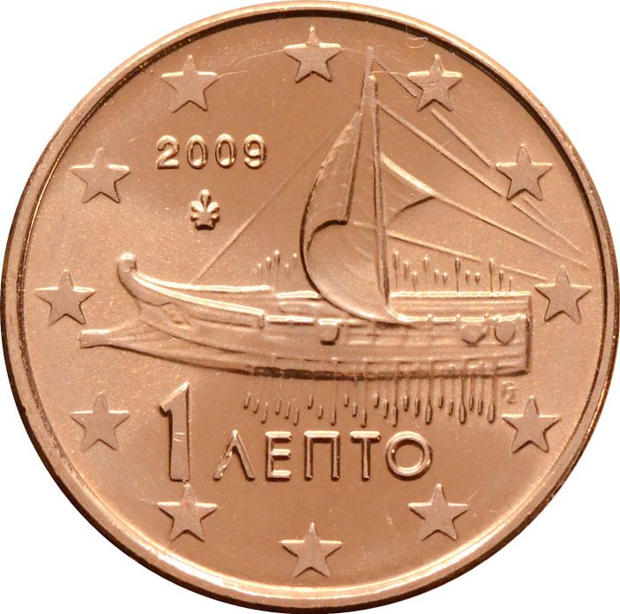 1 евроцент 2009 Греция (1 euro cent)