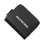 Balenciaga Bifold Cow Leather Wallet Women"s Black