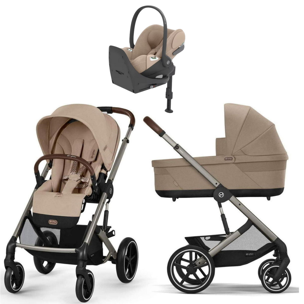 Коляска Cybex Balios S Lux TPE complete Cloud T Cozy Beige Plus Base T 4 в 1 Almond Beige с дождевиками
