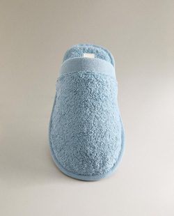 ZARA HOME ДЕТСКИЕ МАХРОВЫЕ ТАПОЧКИ, СИНИЙ