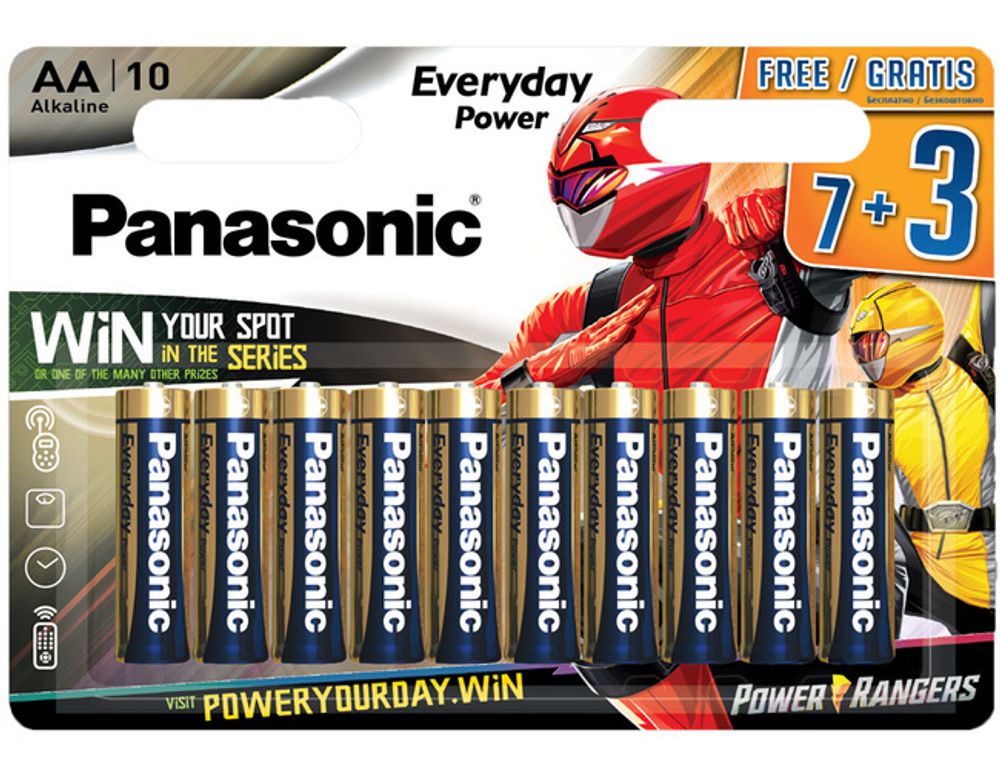 Батарейки Panasonic LR6REE/10B3FPR щелочные  АА Everyday в блистере 10 шт