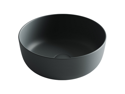 Раковина накладная круглая 356x356x135, цвет темный антрацит матовый