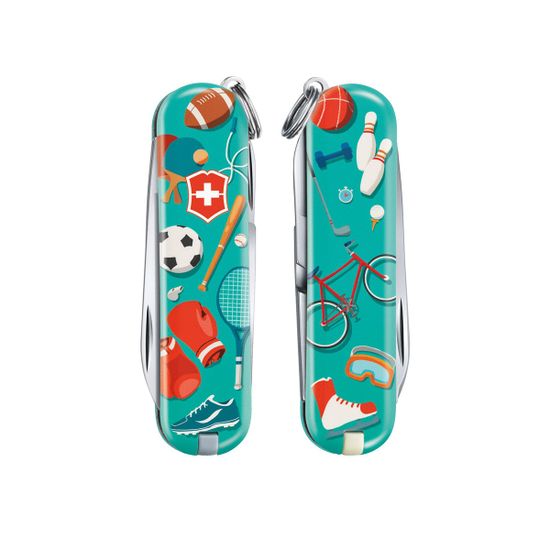 Складной нож Victorinox 0.6223.L2010 Sports World c клинком из стали X55CrMo14, рукоять Cellidor