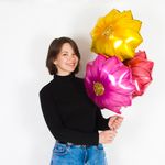 Шар (21''/53 см) Цветок, Розовый, 1 шт.