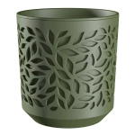 Кашпо для цветов пластиковое 1,25л d-16.2 см» Leaves» Оливка/Оливка