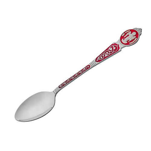 Ложка из серебра/Без покрытия, Эмаль/Ангел-Хранитель