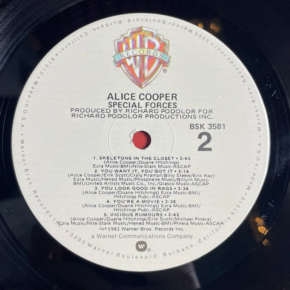 Винтажная виниловая пластинка LP Alice Cooper Special Forces (USA 1981)