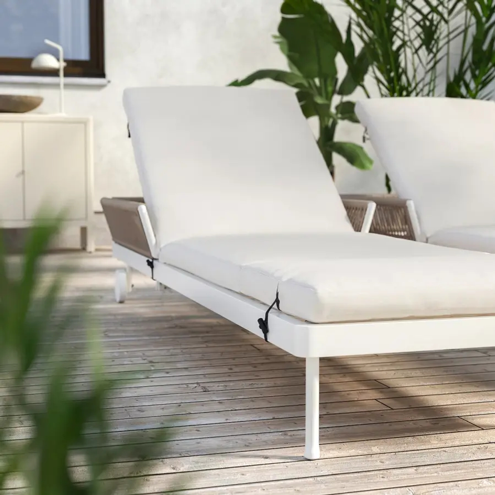 Шезлонг - IKEA SEGERÖN/SEGERON, 205x60x28см, белый, СЕГЕРОН ИКЕА