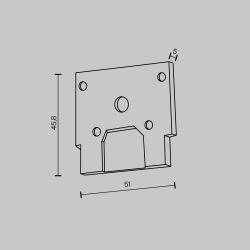Торцевая заглушка для шинопровода ClipLine, черная, 1шт. Maytoni Exility TRA034EC-SCCL-42B
