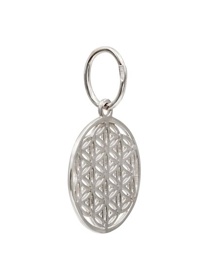 Фото подвески Цветок жизни малый из серебра, вид сбоку.