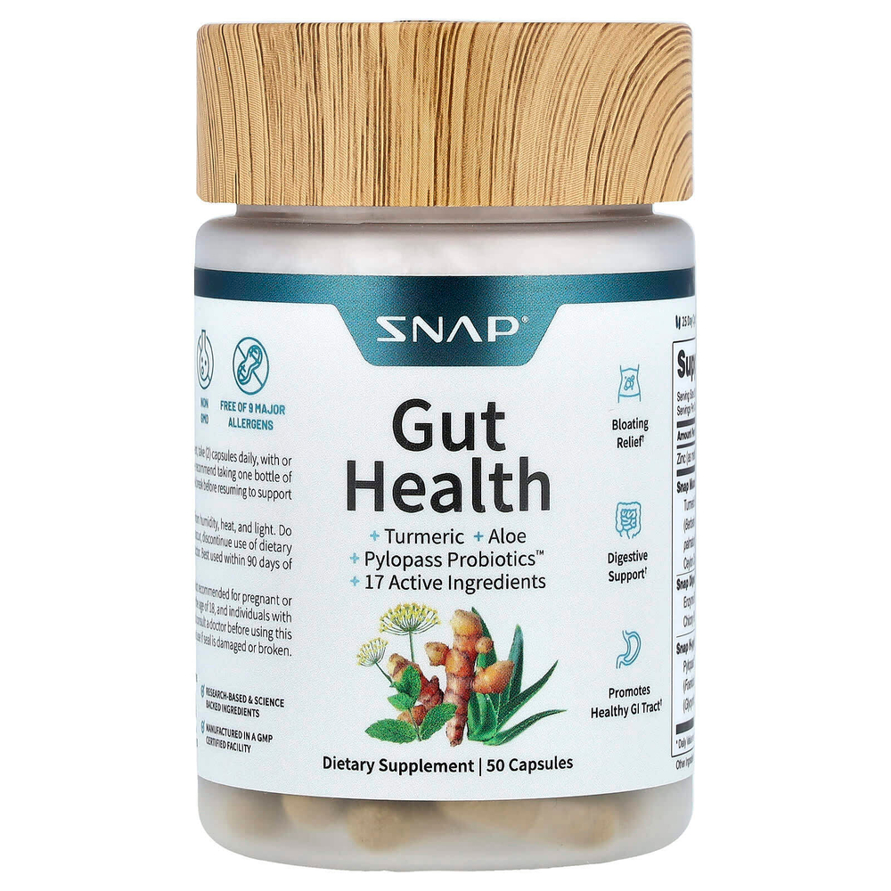 Snap Supplements, здоровье кишечника, 50 капсул