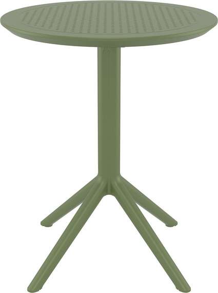 Стол пластиковый складной Sky Ø60, зеленый