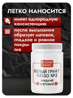Белый грунт GESSO №2 жидкий, укрывистый, матовый для скрапбукинга