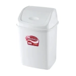 Ведро для мусора с кач крышкой Фантазия 10л молочный