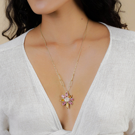 Колье Franck Herval, Emy, с перламутром и кристаллами, FH26.1-15-64501 (розовый)