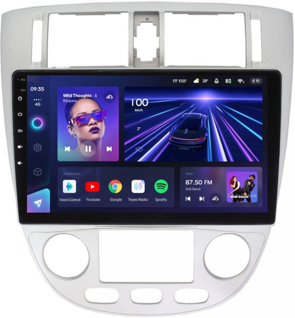 Магнитола для Chevrolet Lacetti седан/универсал, Daewoo Gentra (климат, рамка серебро) - Teyes CC3L на Android 10, 8-ядер, CarPlay, 4G SIM-слот