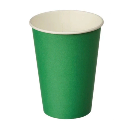 Стакан 300 мл бумажный d=90 мм зеленый для горячего