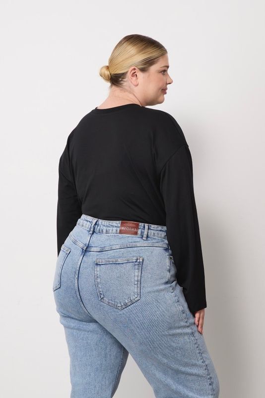 Джинсы mom fit, светло-голубой