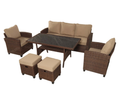 Обеденная группа плетеной мебели Джуми «Jumi» Шоколад