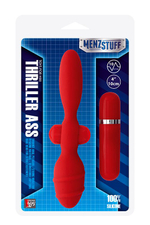 Красный двусторонний вибромассажер для анальной стимуляции MENZSTUFF THRILLER ASS - 20 см. (Цвет: красный)