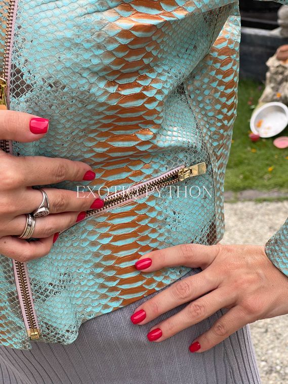 Куртка из кожи питона мульти JT-117