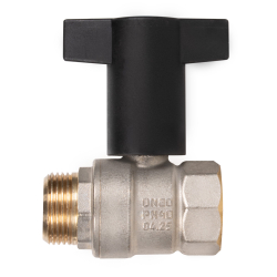 Кран шаровой латунный LD Pride 47.20.В-Н.ТР Ду20 Ру40, вн-нр, (Т-рукоятка), (red+blue)