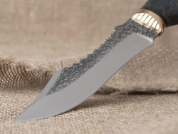 Нож "Щукарь", сталь Bohler N690, рукоять синяя стабилизированная береза