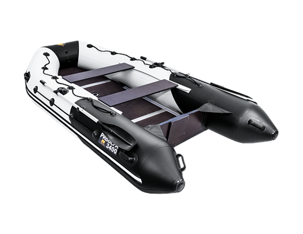 Лодка ПВХ Ривьера Максима 3400 СК "Комби" светло-серый/черный