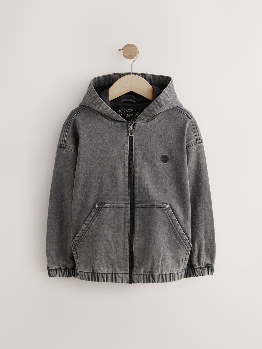 Куртка джинсовая с капюшоном для мальчика Next Q61-567, Черный