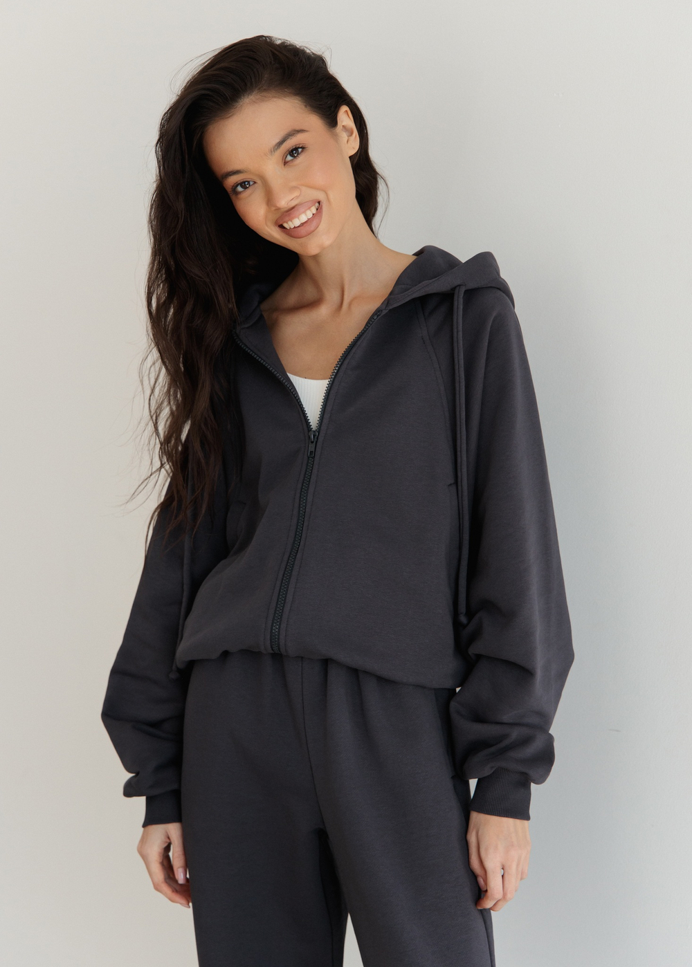 Худи ZIP 01, графит new