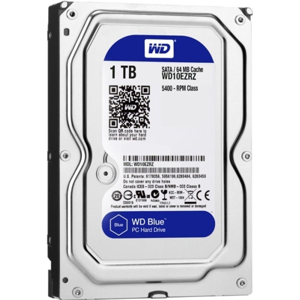 Внутренний жесткий диск HDD  WD  1TB, SATA-III, 5400 RPM, 64 Mb, 3.5'', синий