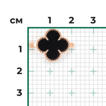 Кольцо «Клевер» из красного золота с ониксом