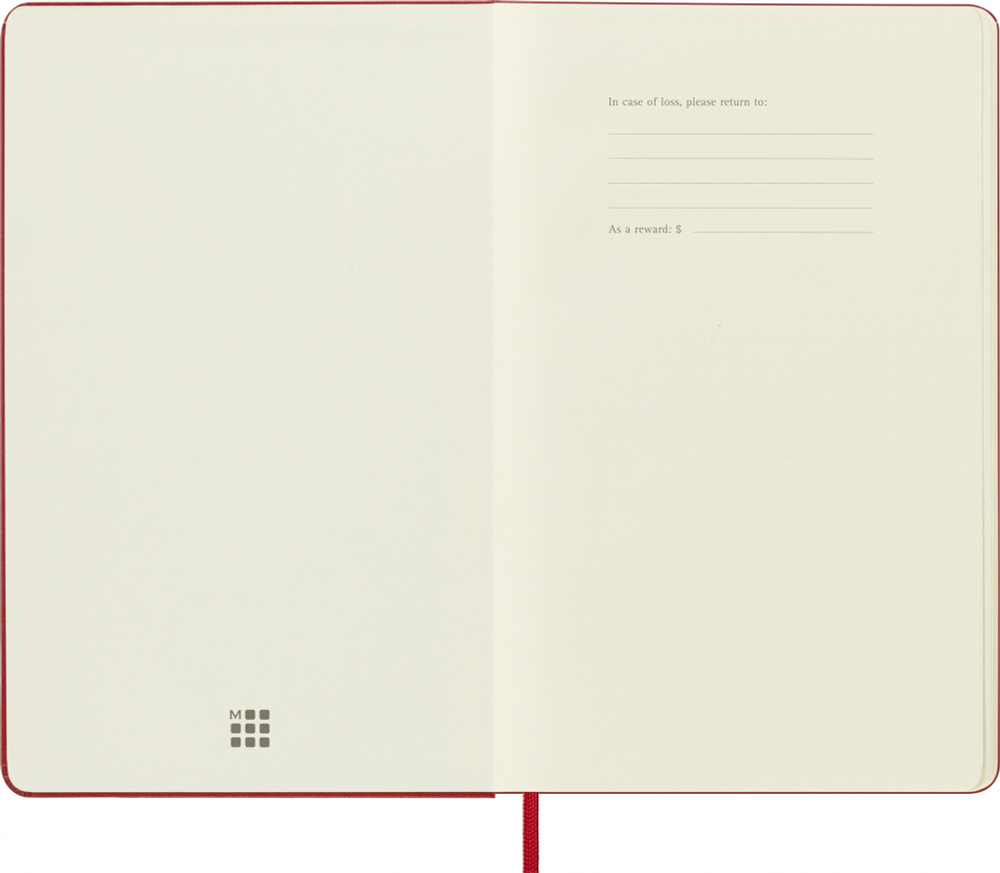 Блокнот Moleskine CLASSIC QP062R Large 130х210мм 240стр. нелинованный твердая обложка красный