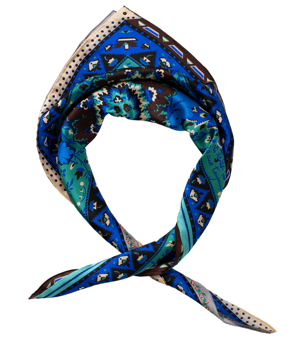Платок 90x90 Petrusse Elefantine Jade Indigo ELEFANTINE_JI