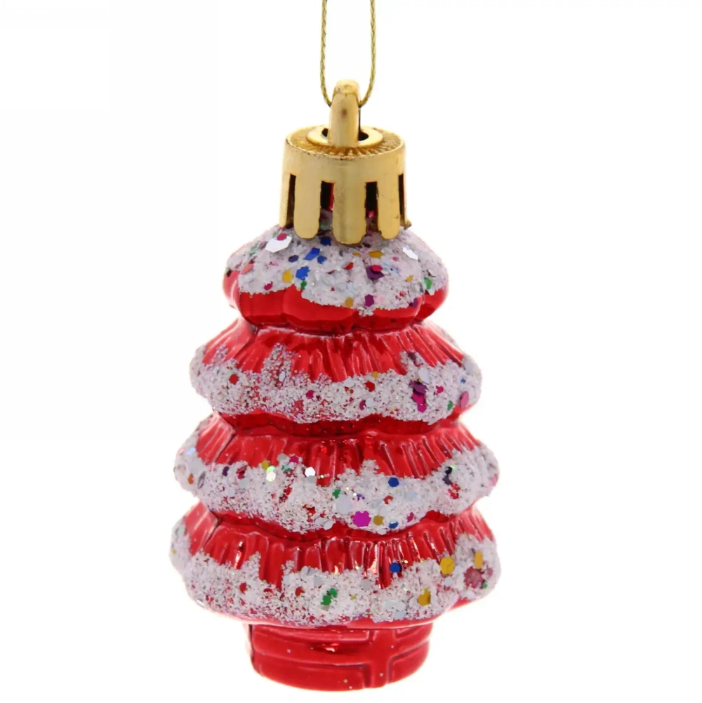 Ёлочные игрушки «Ёлочки микс цветов» 6*3,5см (набор 4шт)