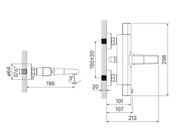 Смеситель для ванны с термостатом универсальный, Uniterm, IDDIS, UNISB02i74WA