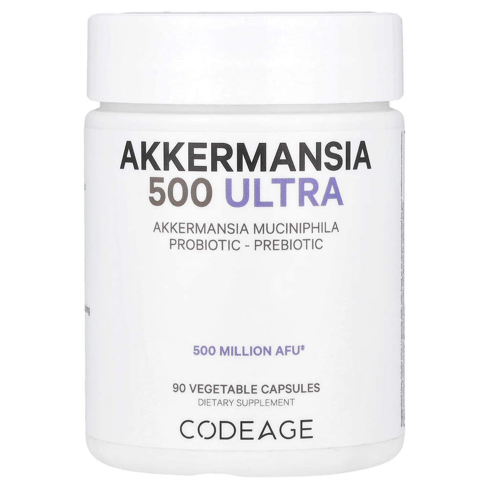 Codeage, Akkermansia 500 Ultra, аккермансия, 90 растительных капсул