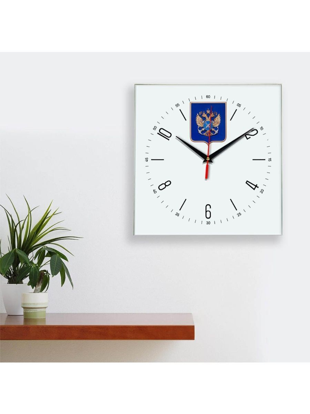 Настенные часы "герб Росрыболовства 02 04" Декор для дома, подарок
