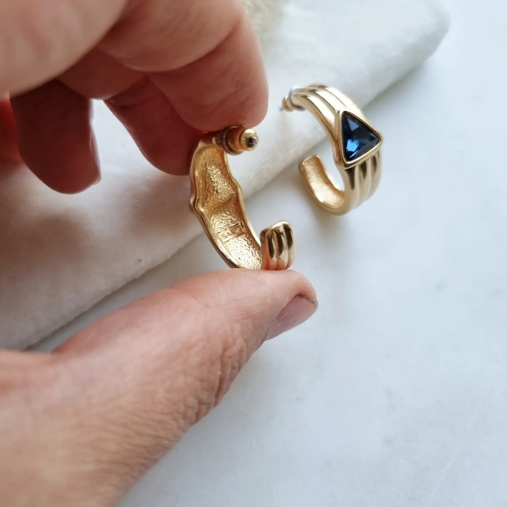 Серьги Swarovski с синими кристаллами