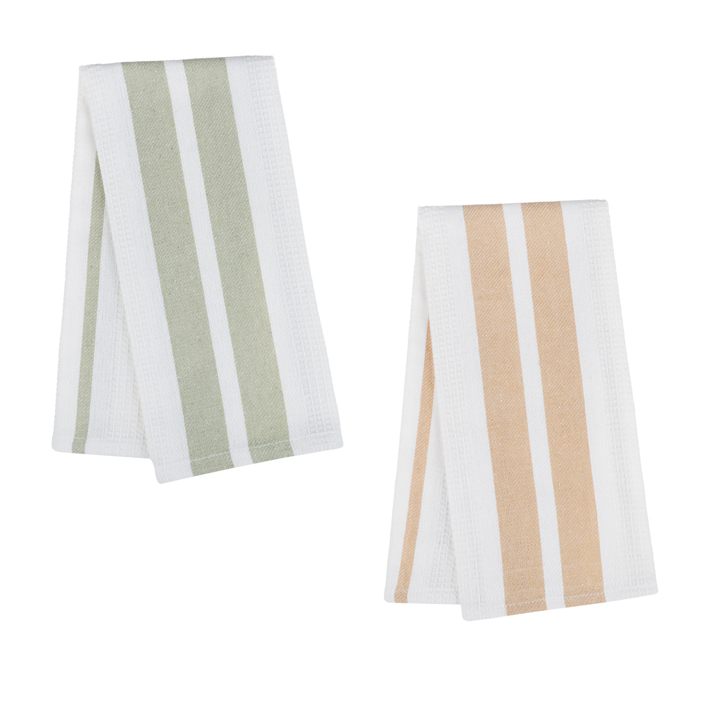 PROVANCE Мосс Полотенце кухонное вафельное, 40х60см, 100% хлопок, полоска, 2 дизайна