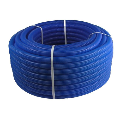 Труба ПНД гофрированная защитная 27-32 для труб PE-X Дн 25 (50м) синяя РосТурПласт