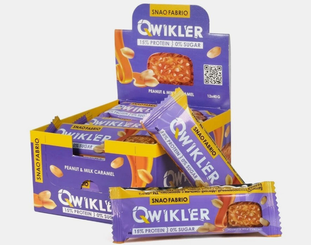 Батончик QWIKLER - (Грильяж-Арахис)